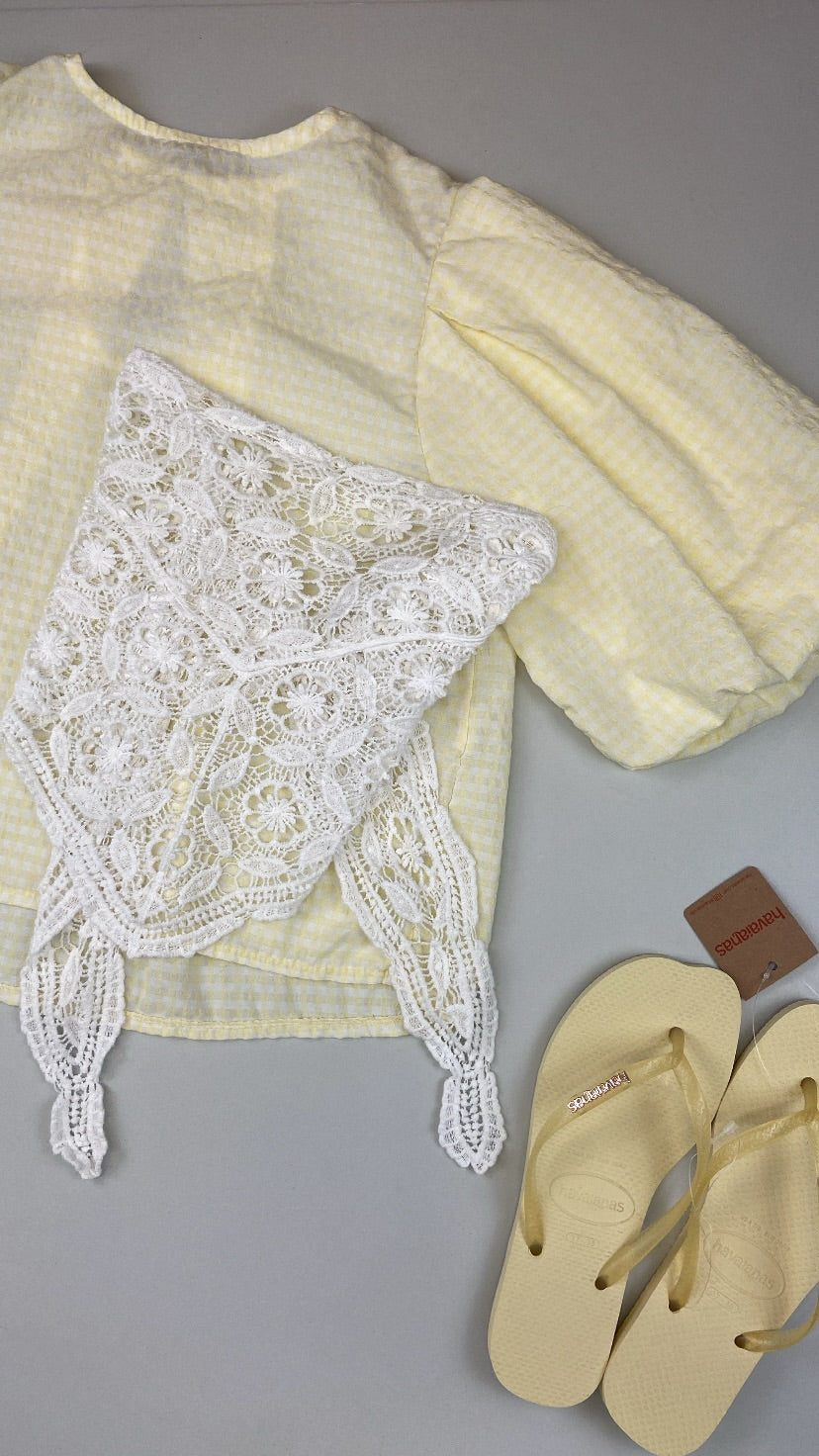 Blouse manches ballons jaune