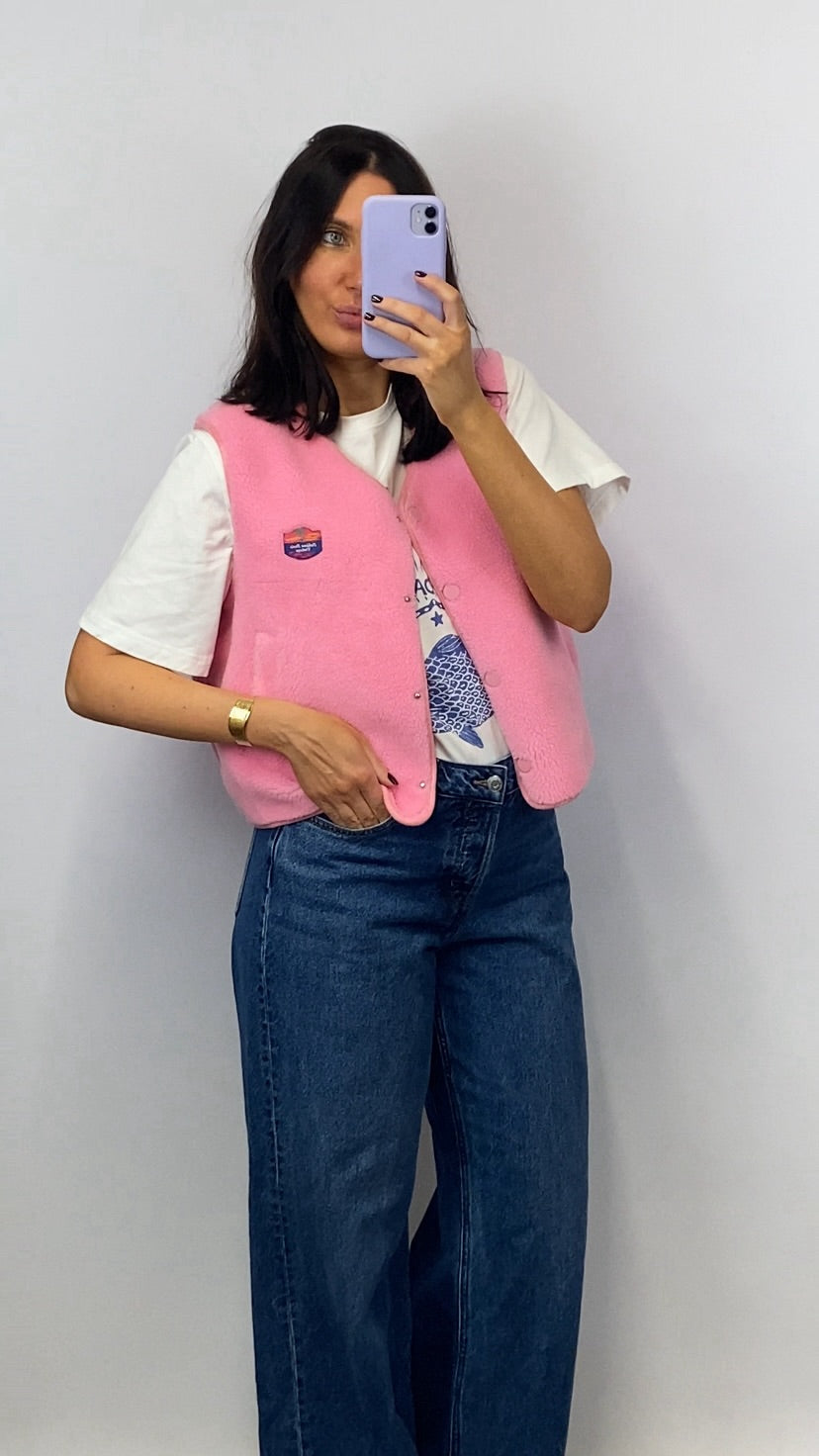 Gilet sans manches Théo rose