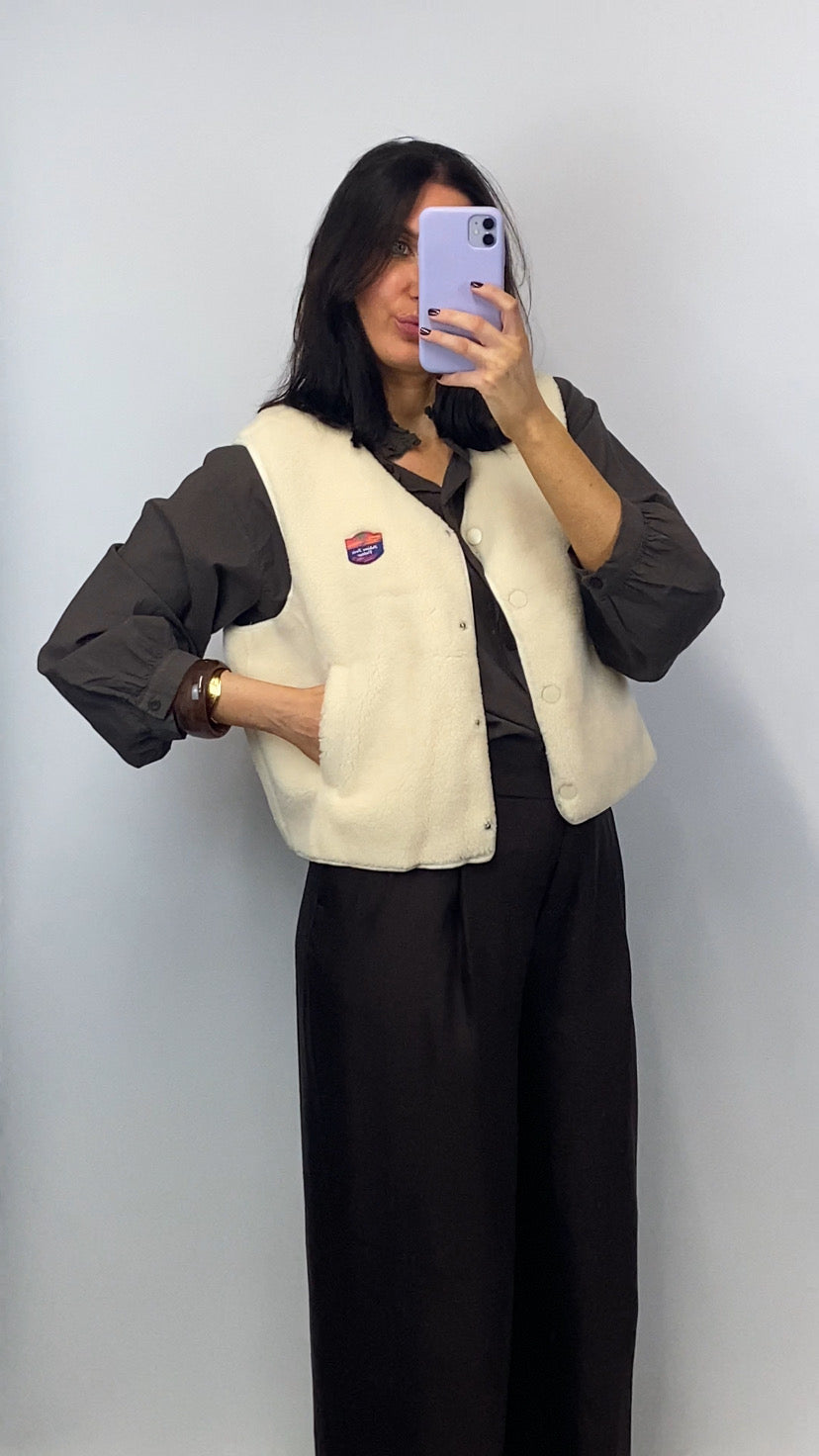 Gilet sans manches Théo écru