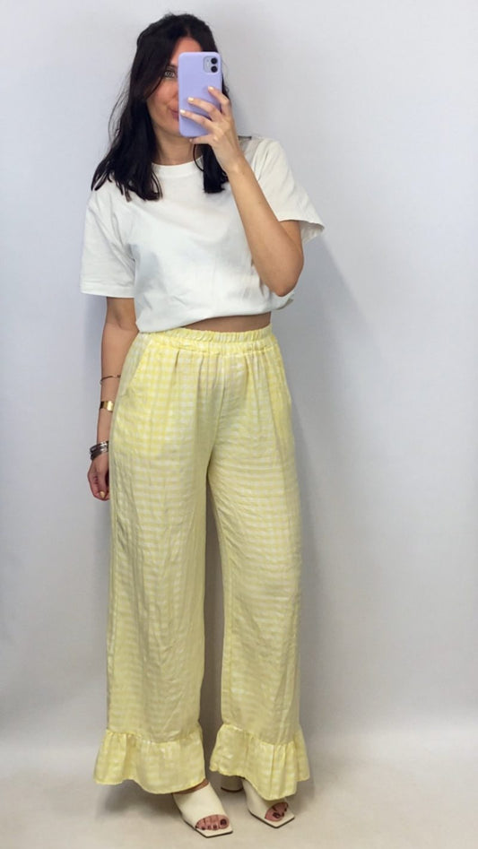 Pantalon vichy Marius jaune