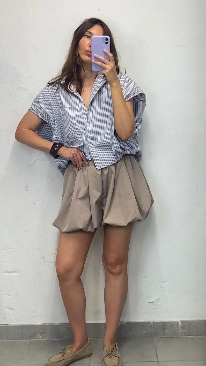 Chemise oversize sans manches rayée