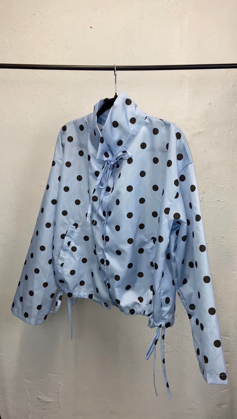 Veste légère /Coupe-vent à pois bleu ciel