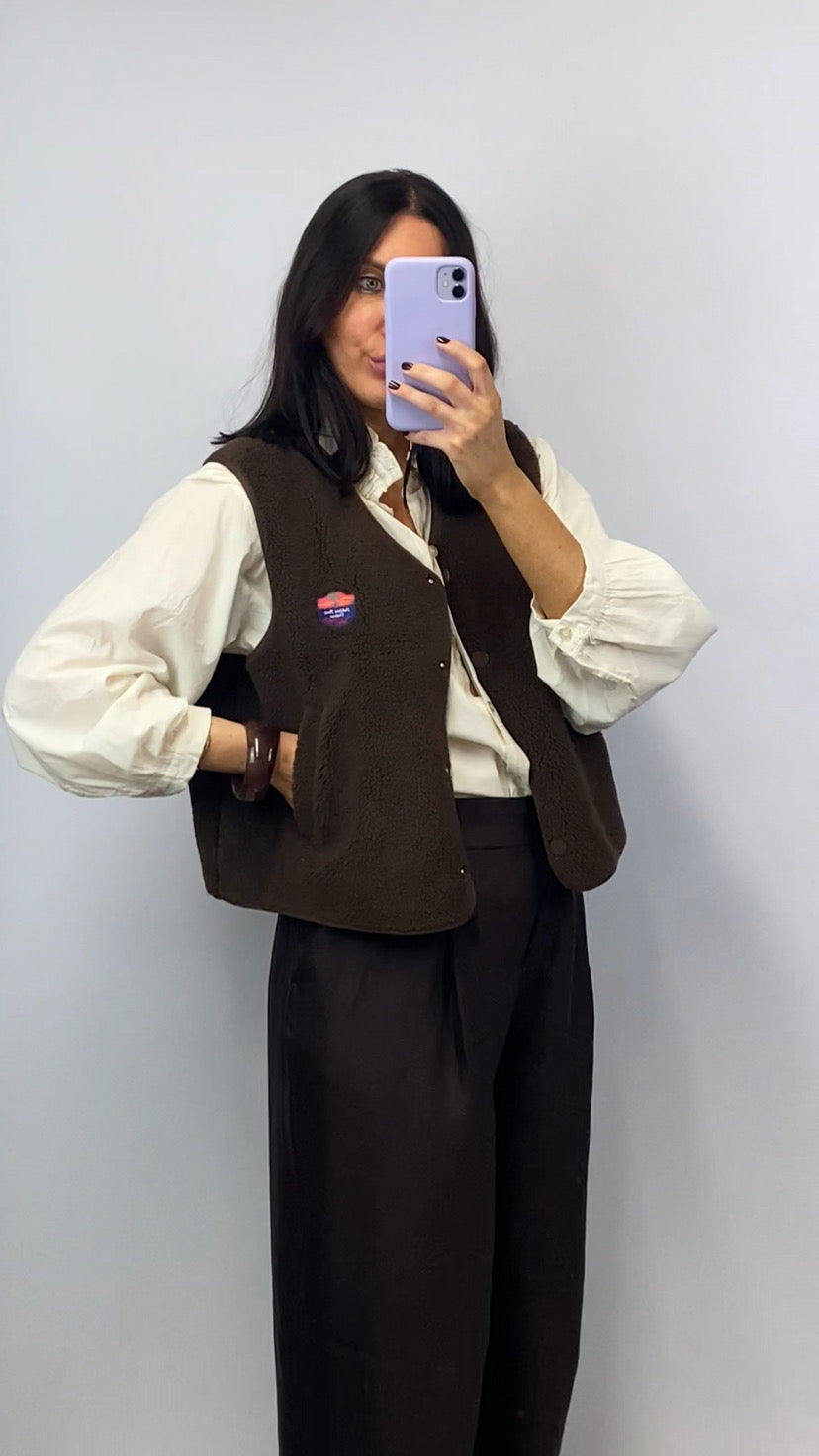 Gilet sans manches Théo marron