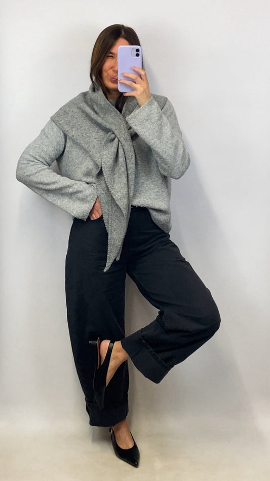 Écharpe triangle Sybille grise