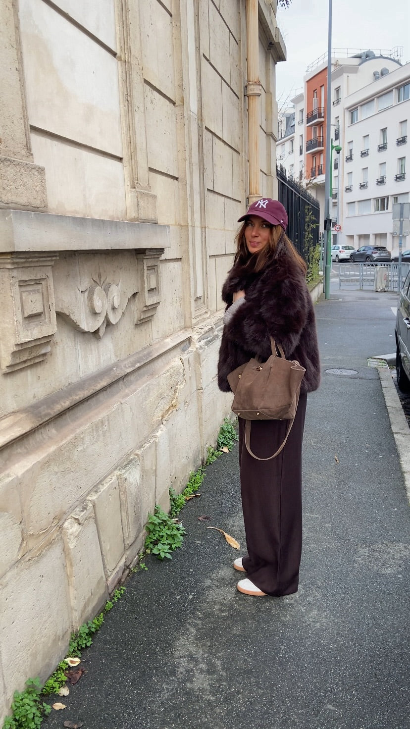 Veste Hanaé faux fur marron