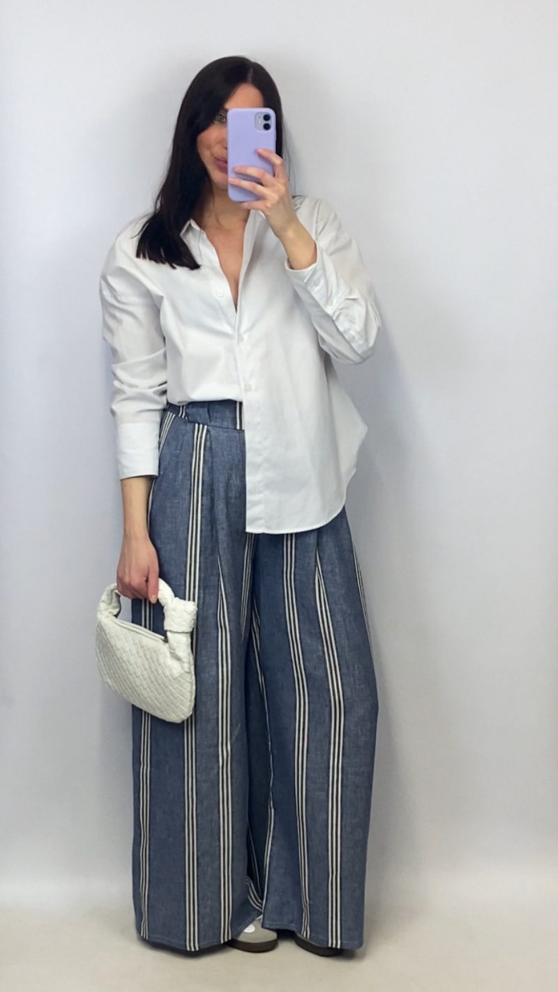 Pantalon rayé Auguste bleu