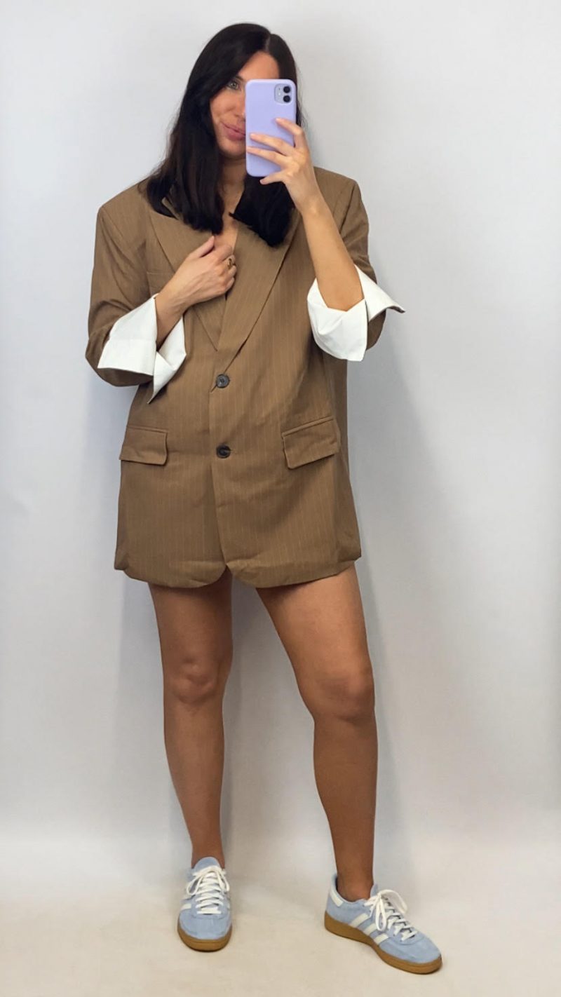 Blazer oversize revers camel - clap apparel