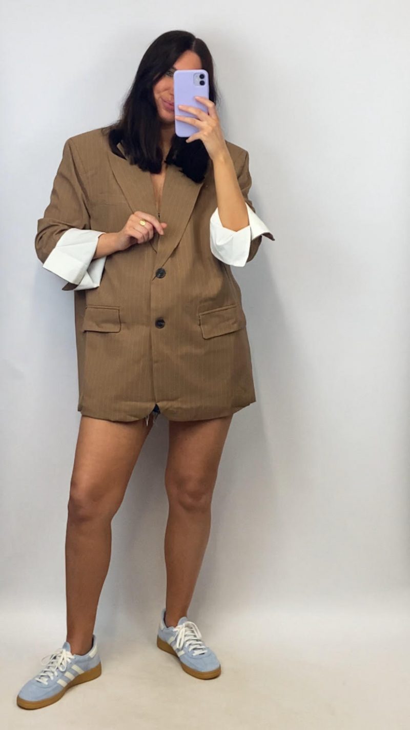 Blazer oversize revers camel - clap apparel