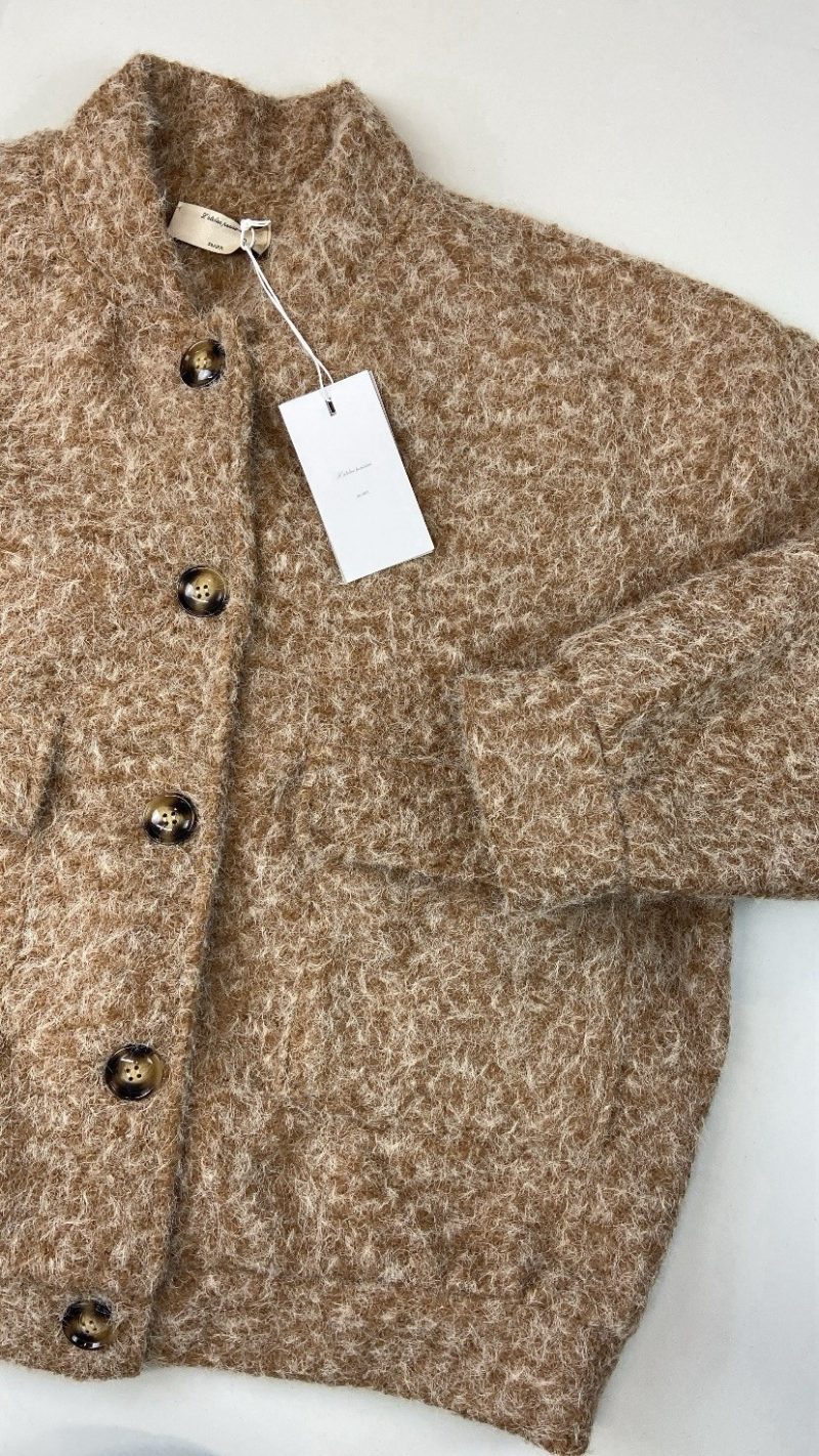 Bomber en laine bouillie camel - Clap Apparel