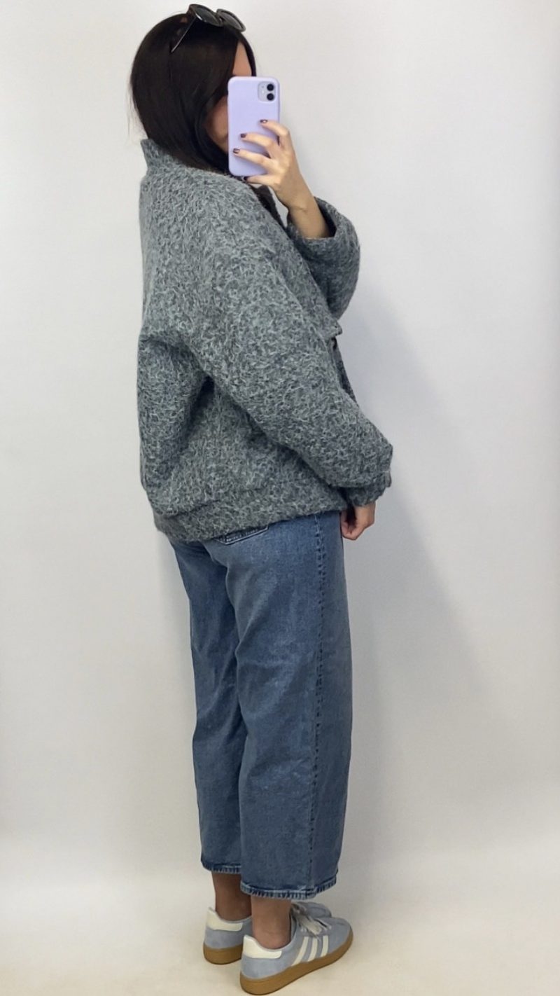 Bomber en laine bouillie gris - Clap Apparel