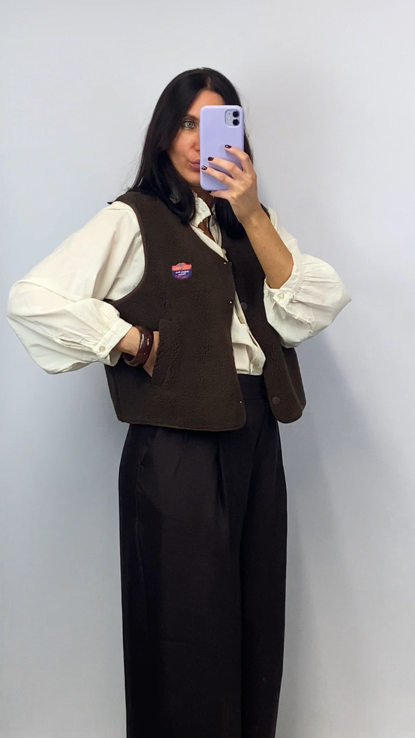 Gilet sans manches Théo marron