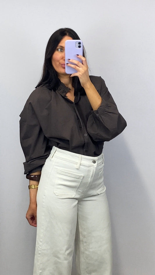 Chemise oversize Louison marron