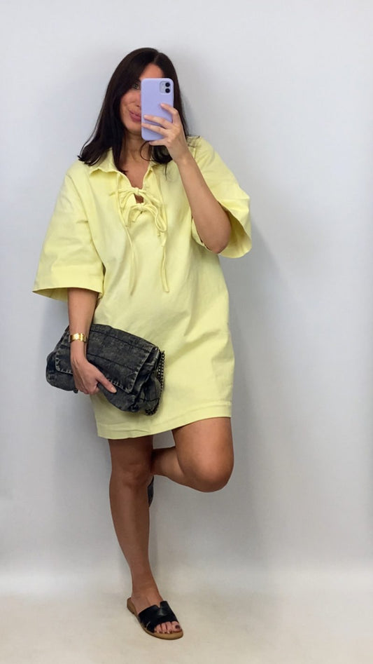 Robe en jean Anaé jaune