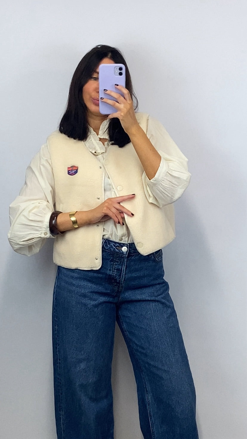 Gilet sans manches Théo écru