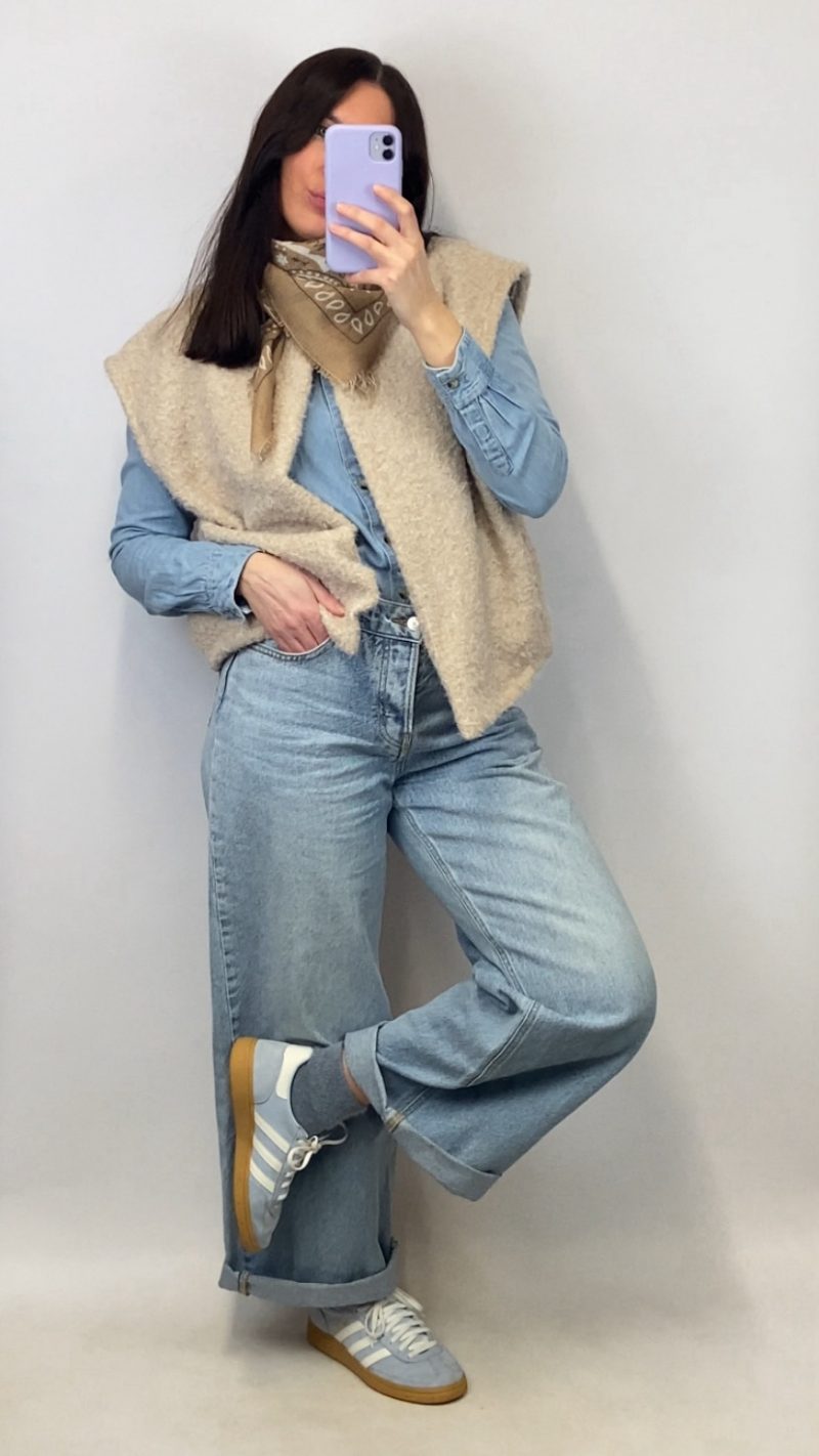 Gilet sans manches beige effet laine bouillie - clap apparel
