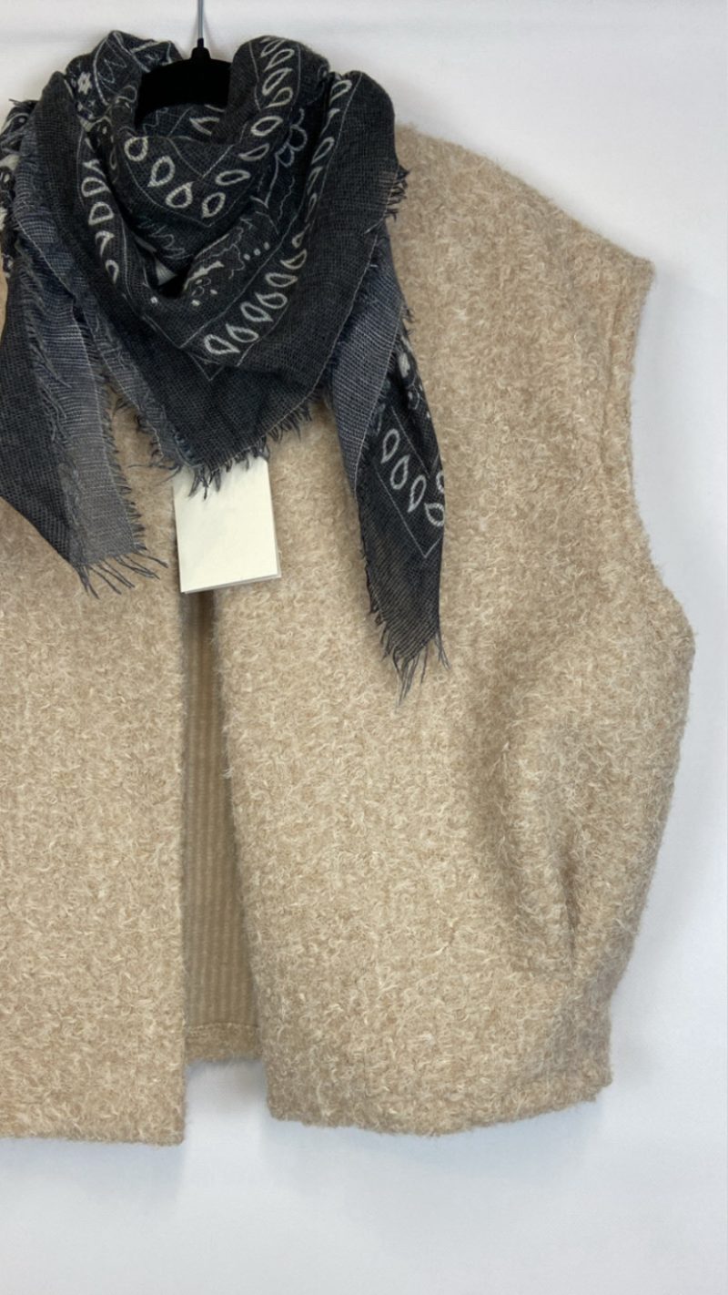 Gilet sans manches beige effet laine bouillie - clap apparel