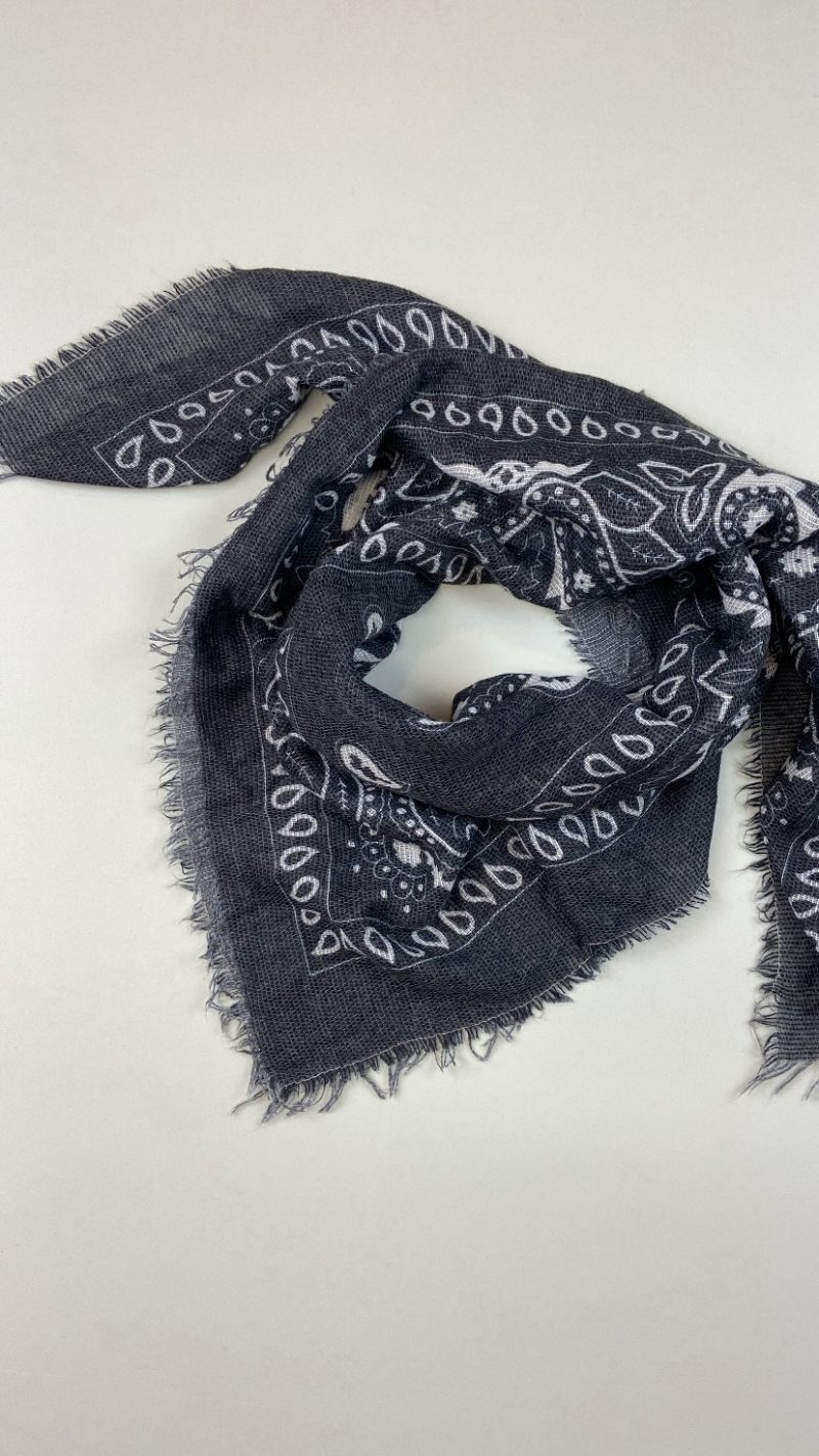 Foulard écharpe légère Tessa noir/gris anthracite