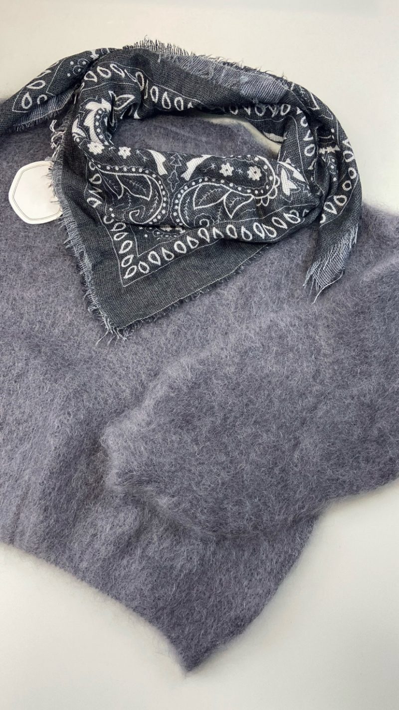 Pull Eddy kid mohair gris