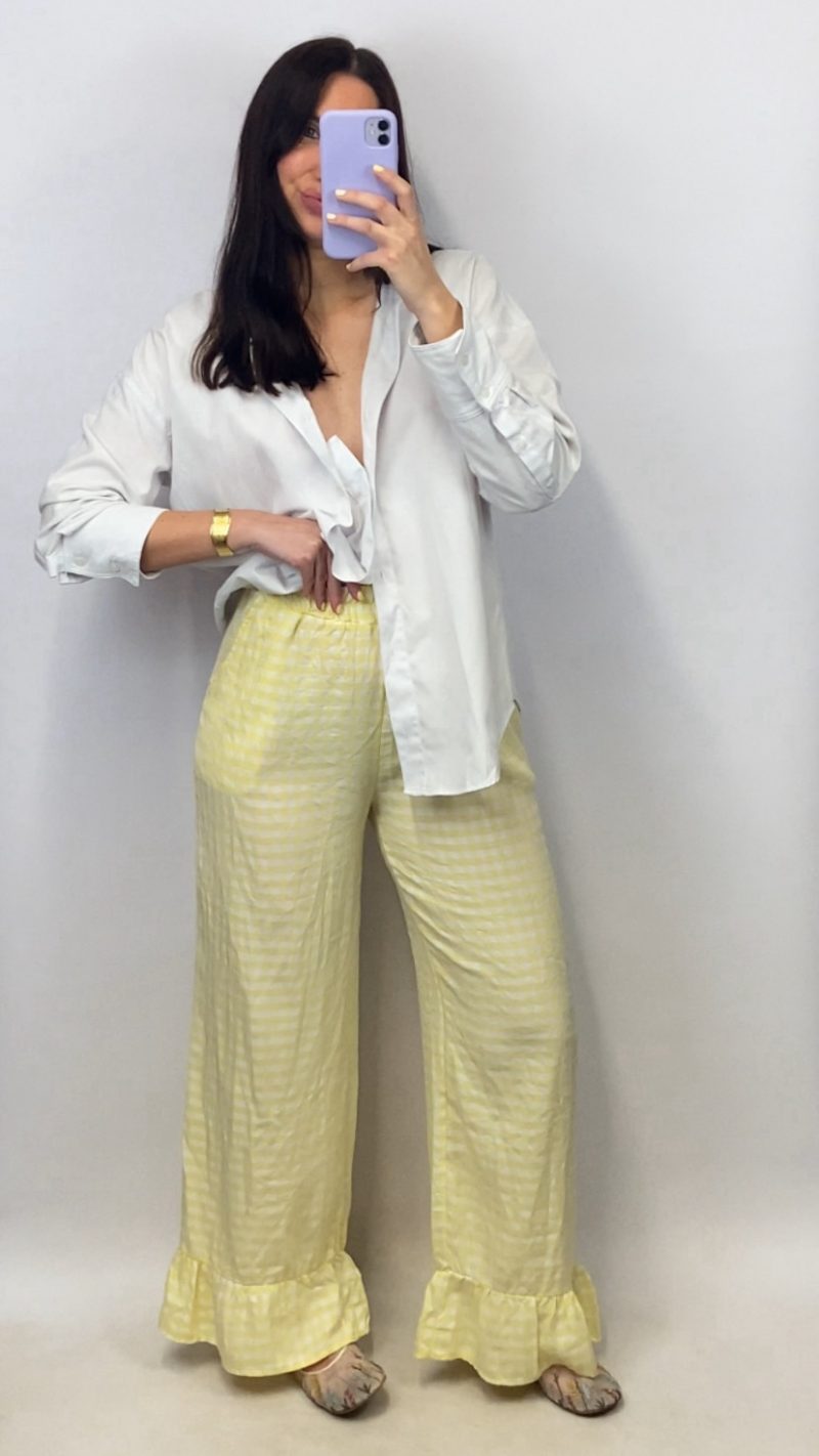 Pantalon vichy Marius jaune