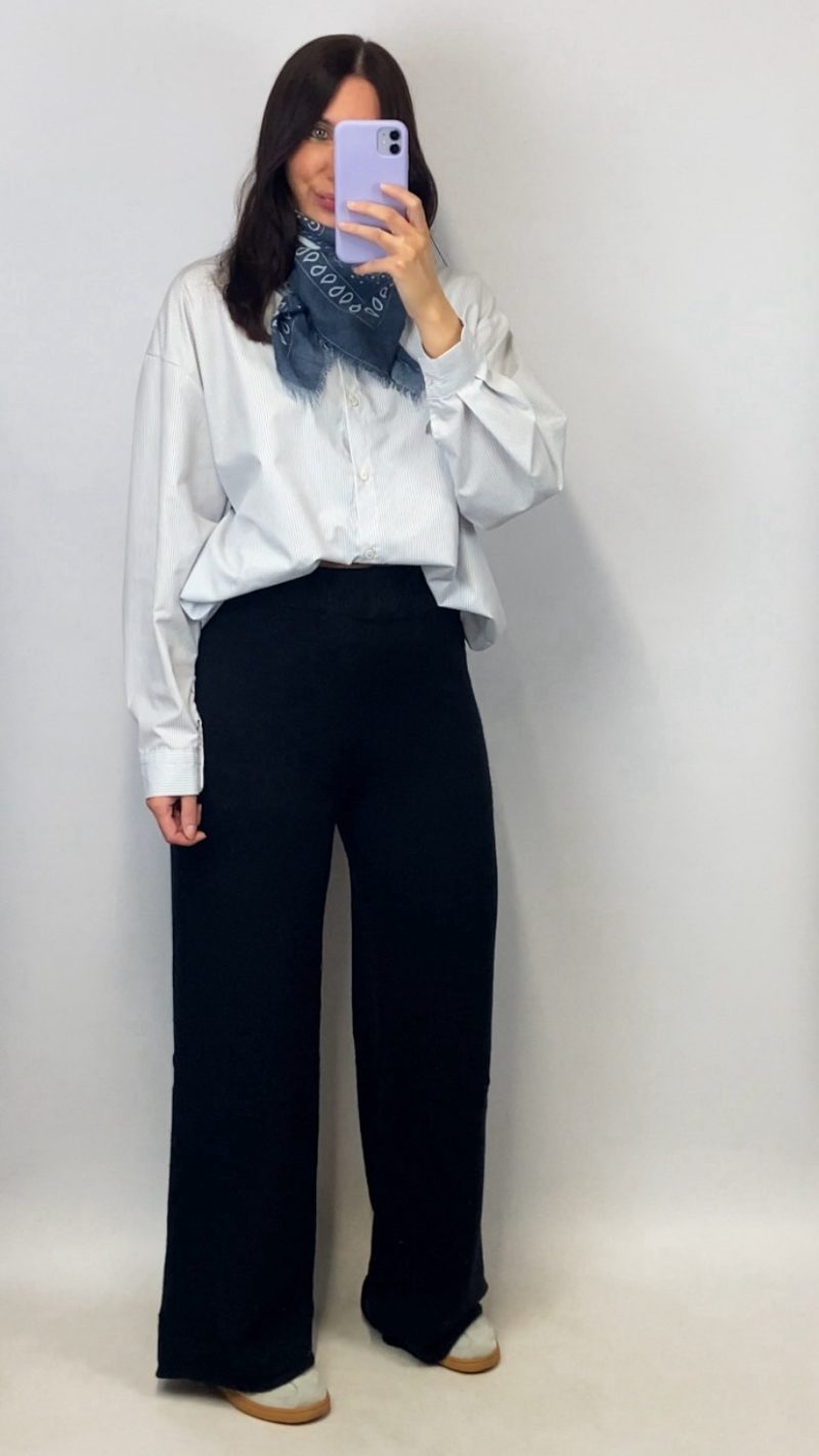 Pantalon April noir en maille