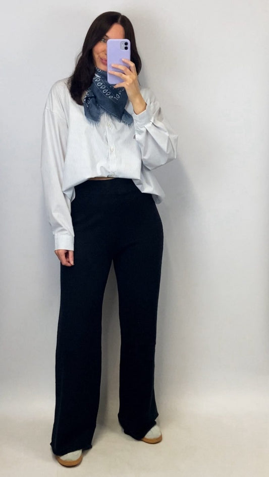 Pantalon April noir en maille