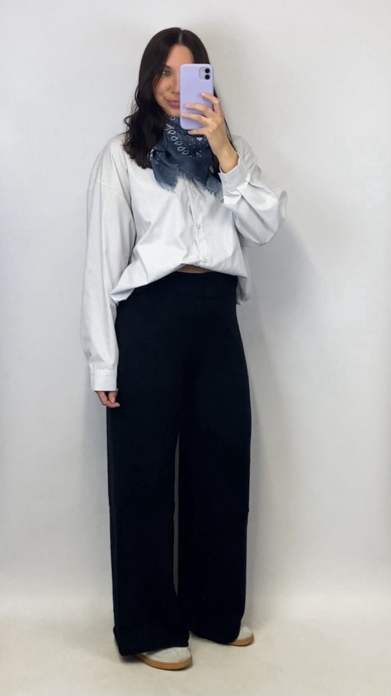 Pantalon April noir en maille