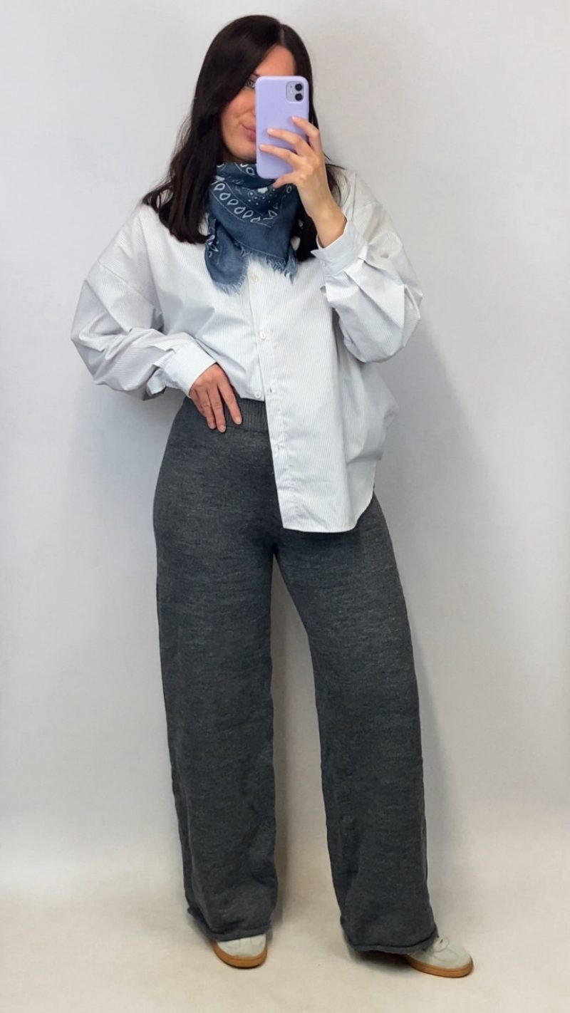 Pantalon April gris en maille