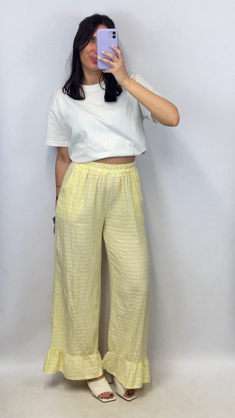 Pantalon vichy Marius jaune