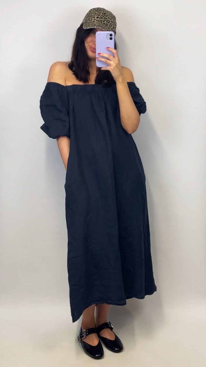 Robe midi Pia bleue marine