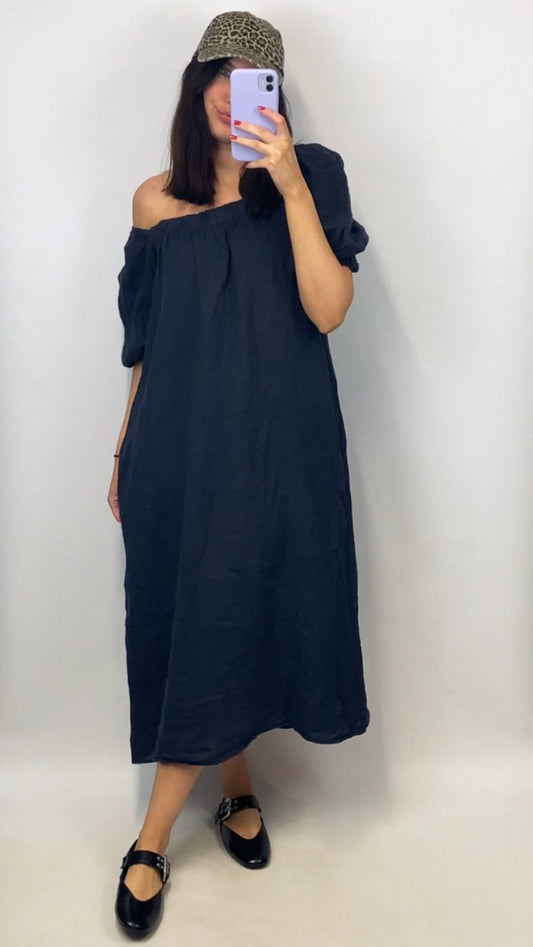 Robe midi Pia bleue marine