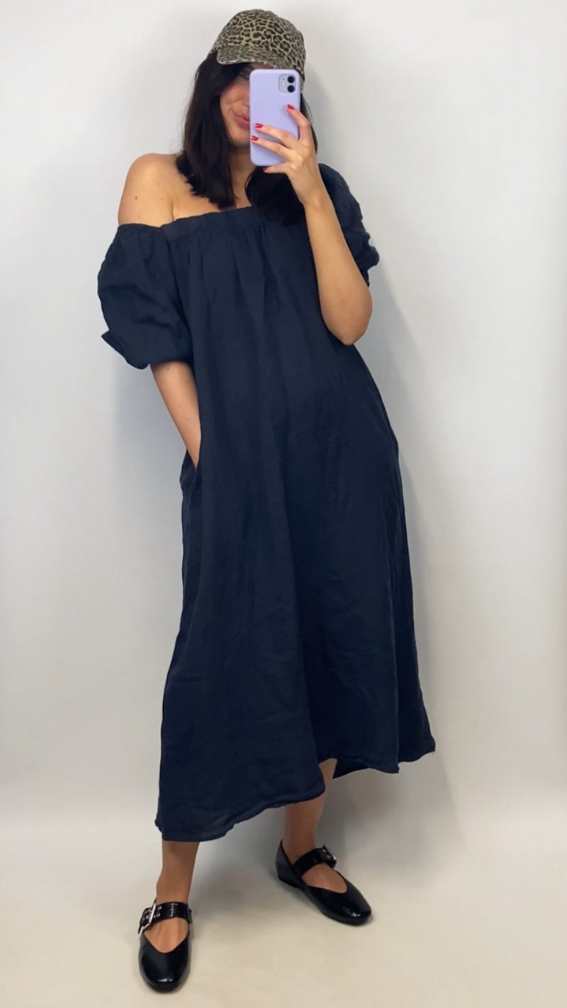 Robe midi Pia bleue marine