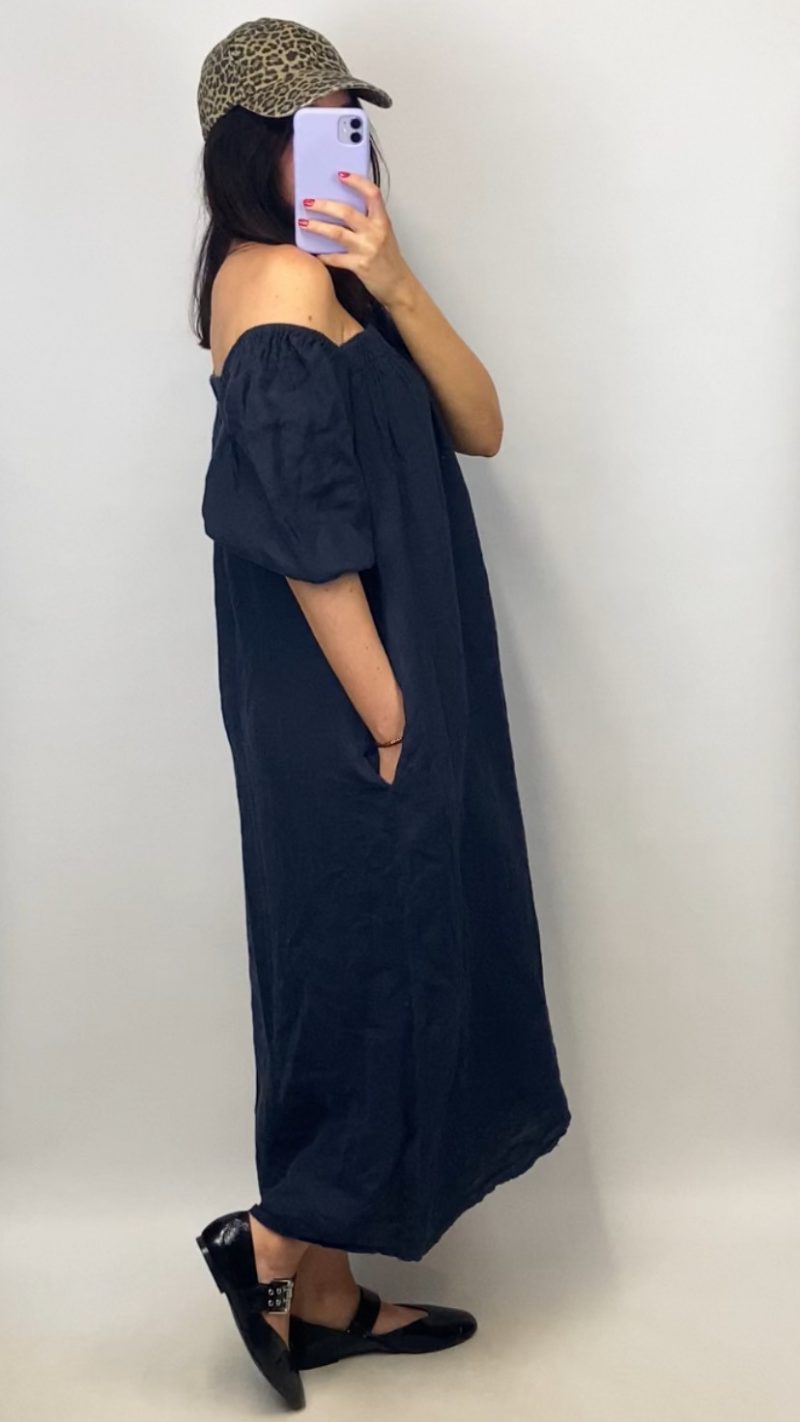 Robe midi Pia bleue marine
