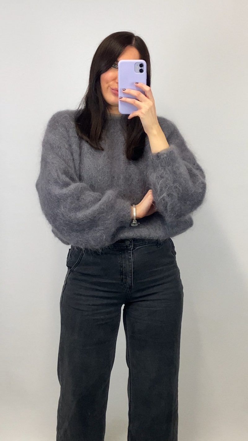 Pull Eddy kid mohair gris