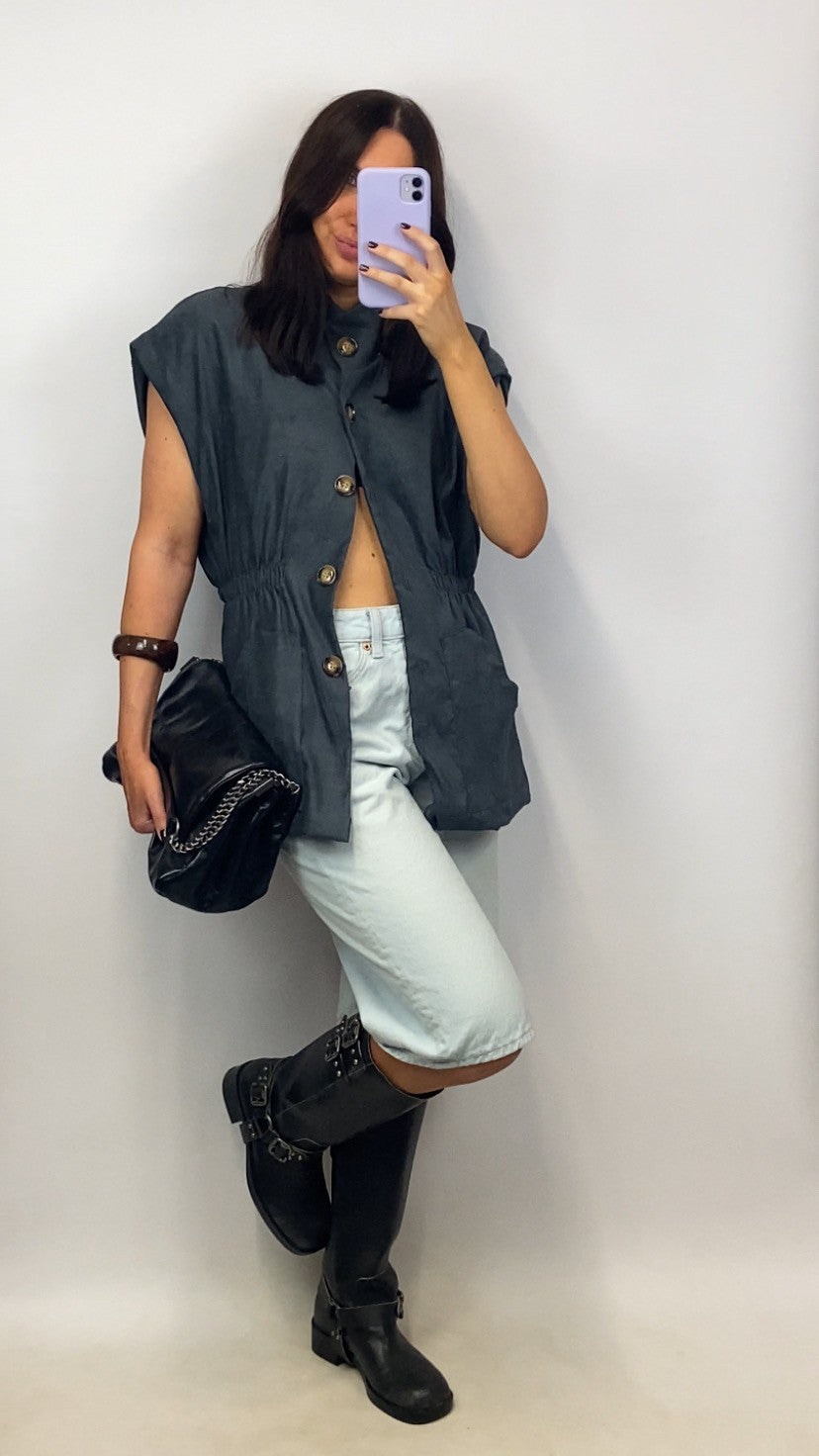 Veste sans manches Ornella grise