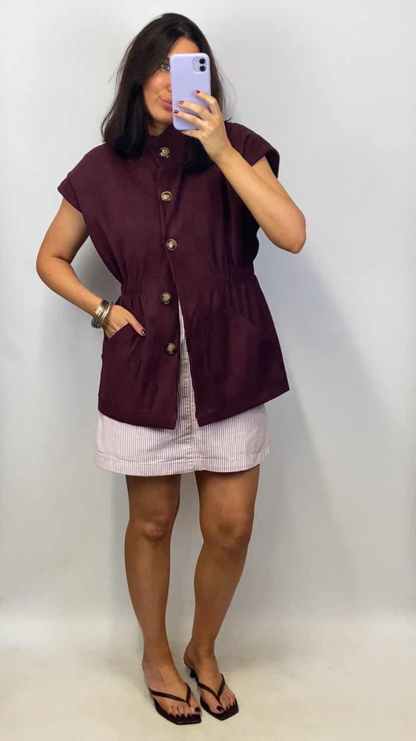 Veste sans manches Ornella burgundi