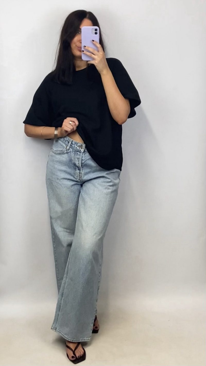 T-shirt sweat oversize Arlo noir