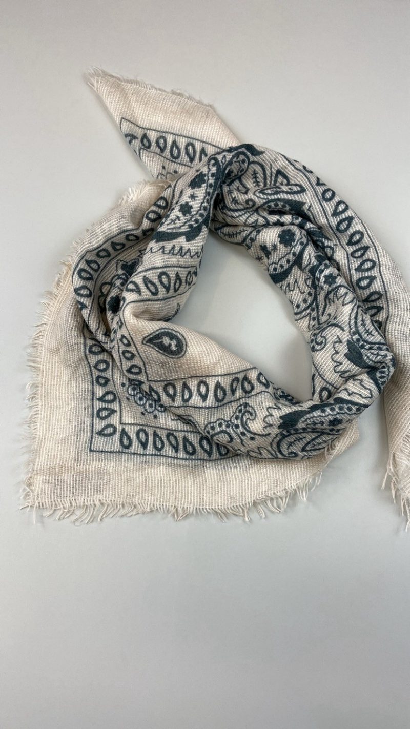 Foulard Écharpe légère Tessa crème & vert fonçé