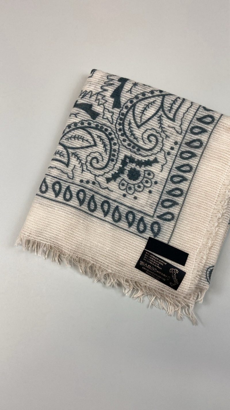 Foulard Écharpe légère Tessa crème & vert fonçé