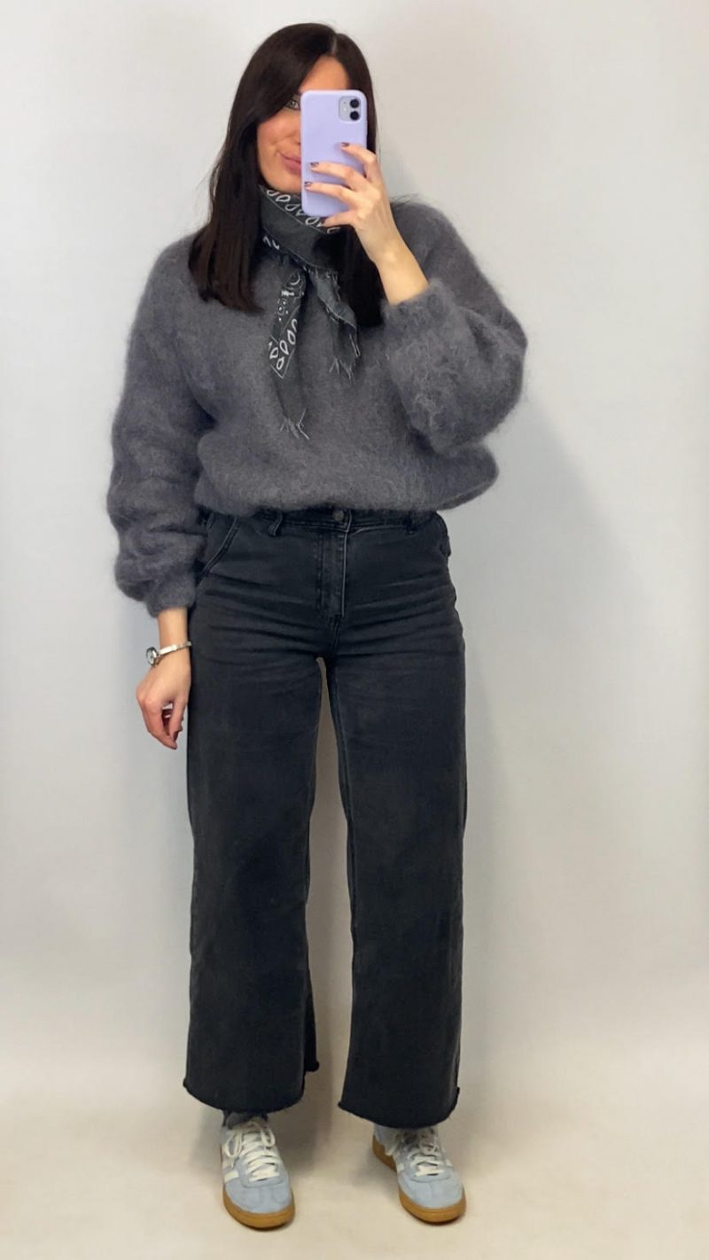 Pull Eddy kid mohair gris