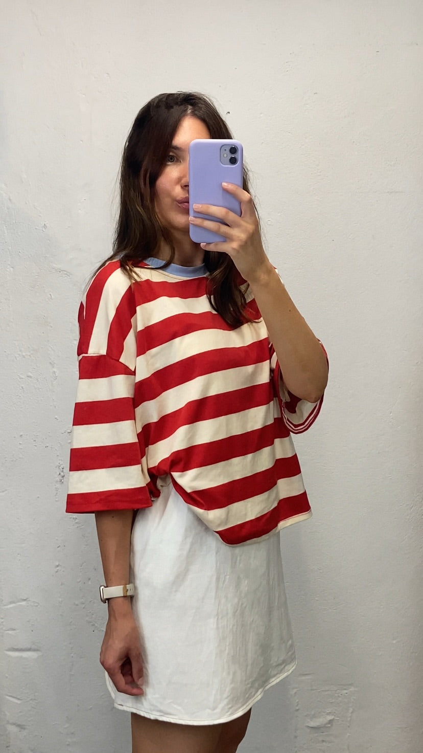 Tee oversize rayé