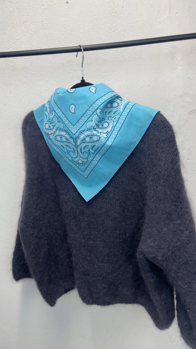 Foulard bandana bleu ciel/turquoise clair