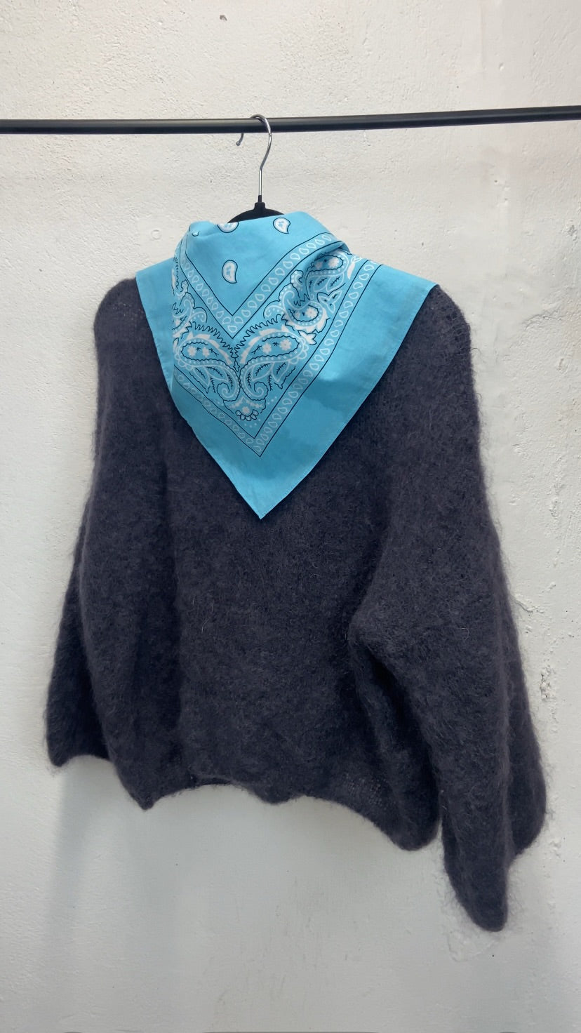 Foulard bandana bleu ciel/turquoise clair