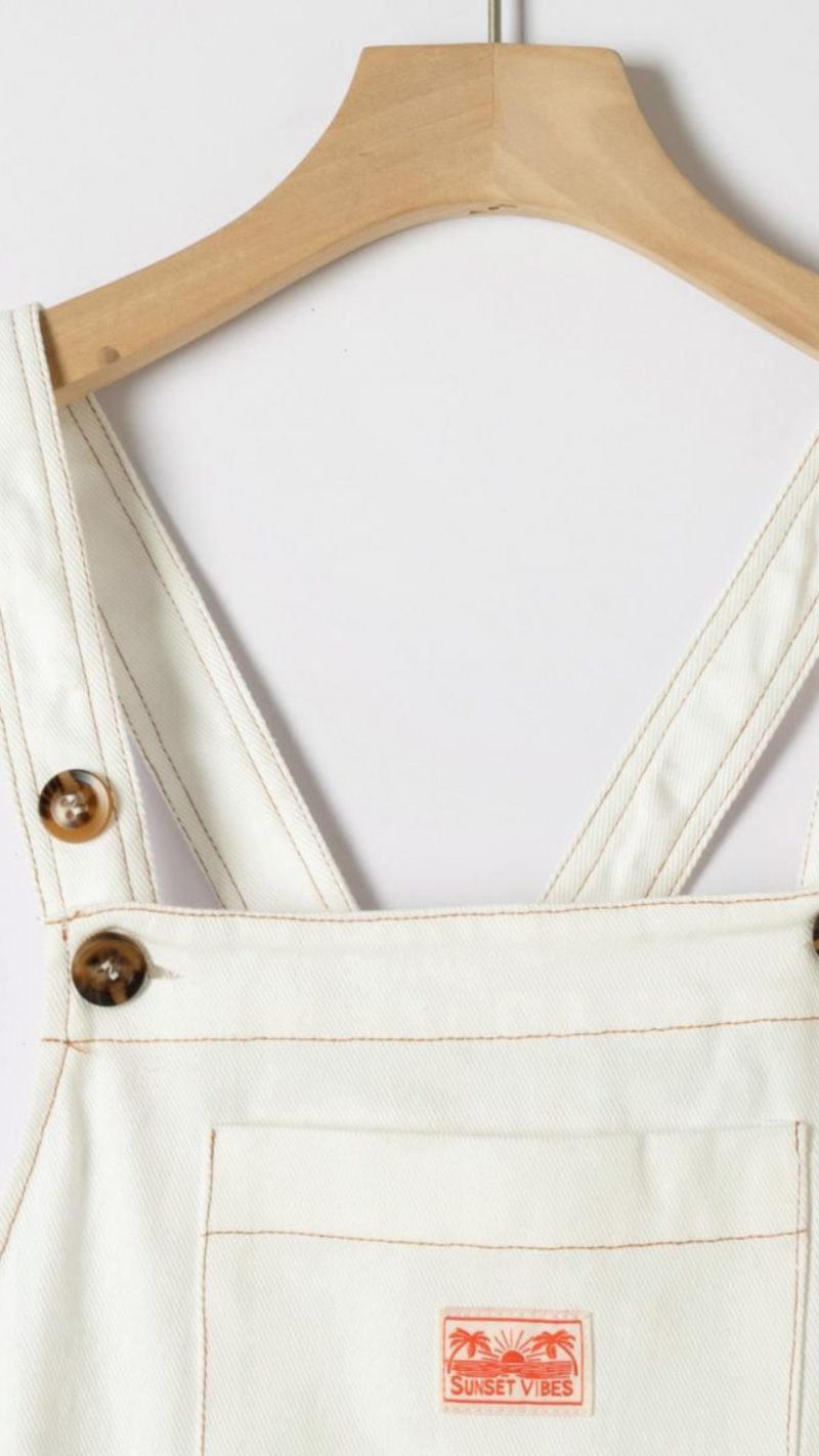 Robe salopette Soléa en jean blanc