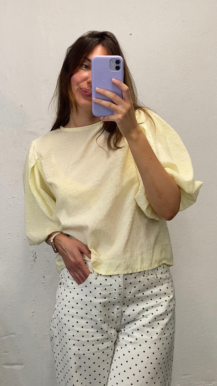 Blouse manches ballons jaune