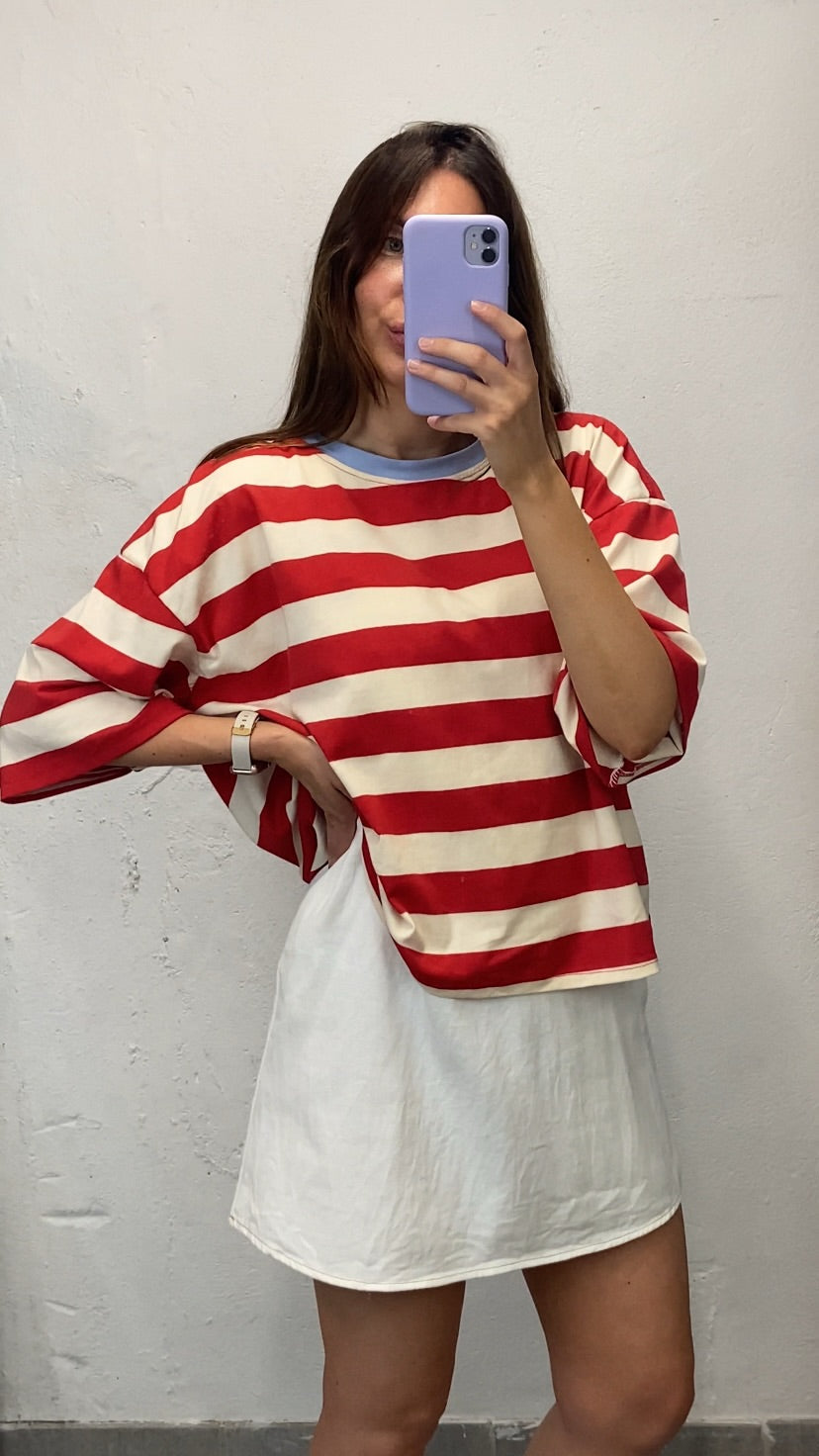 Tee oversize rayé