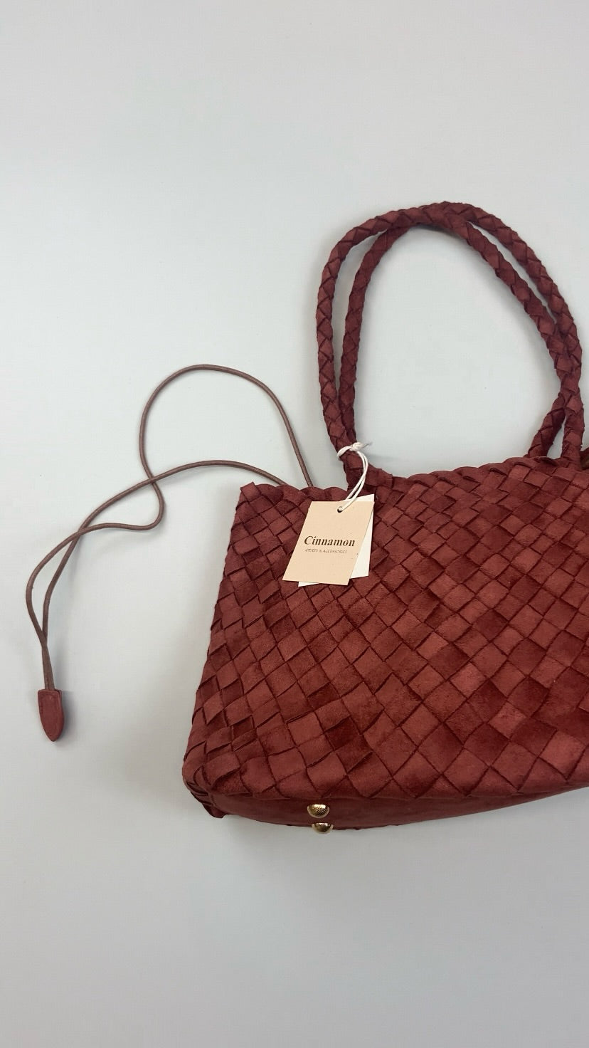 Sac tressé brique terracotta