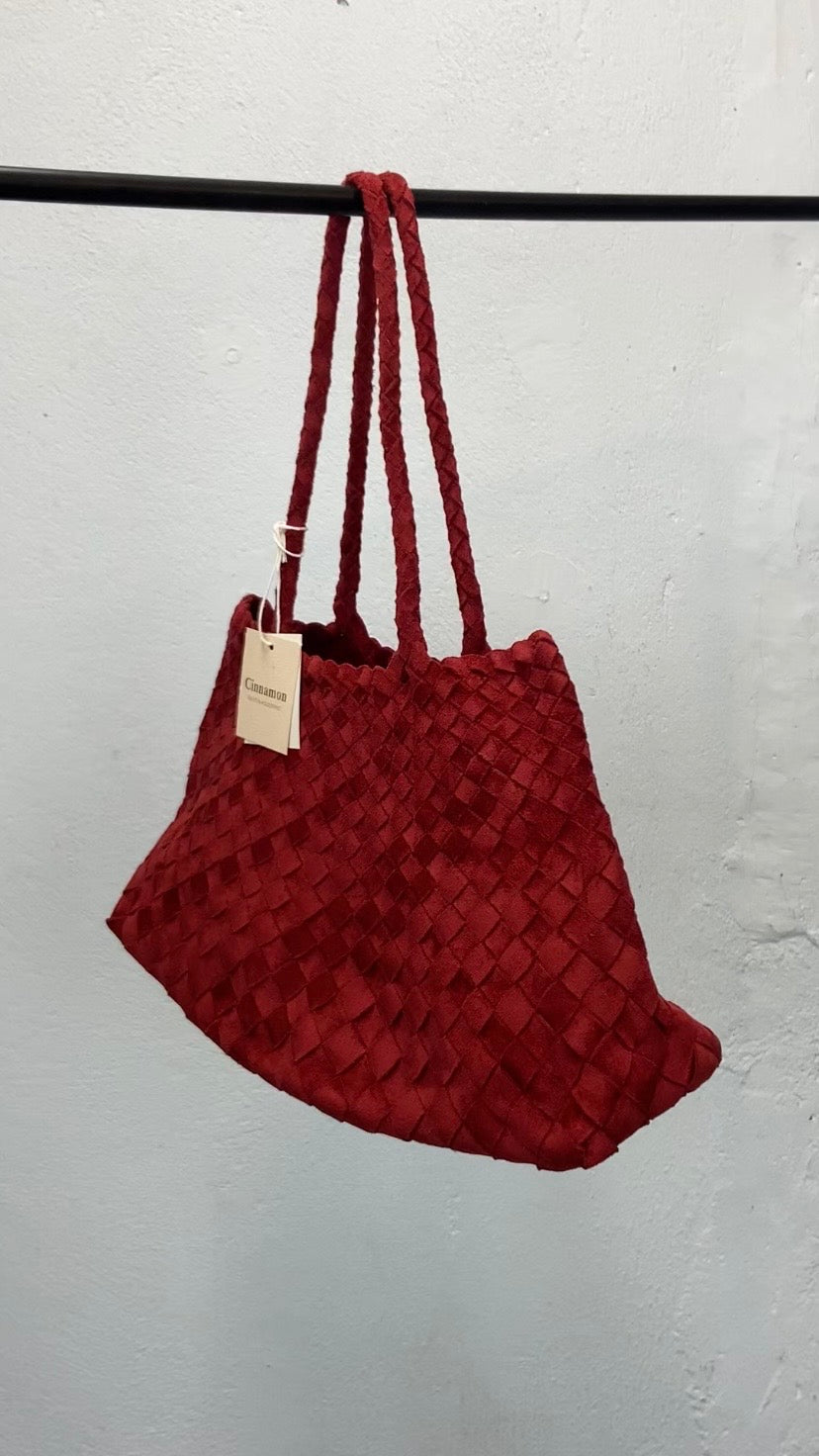 Sac tressé rouge