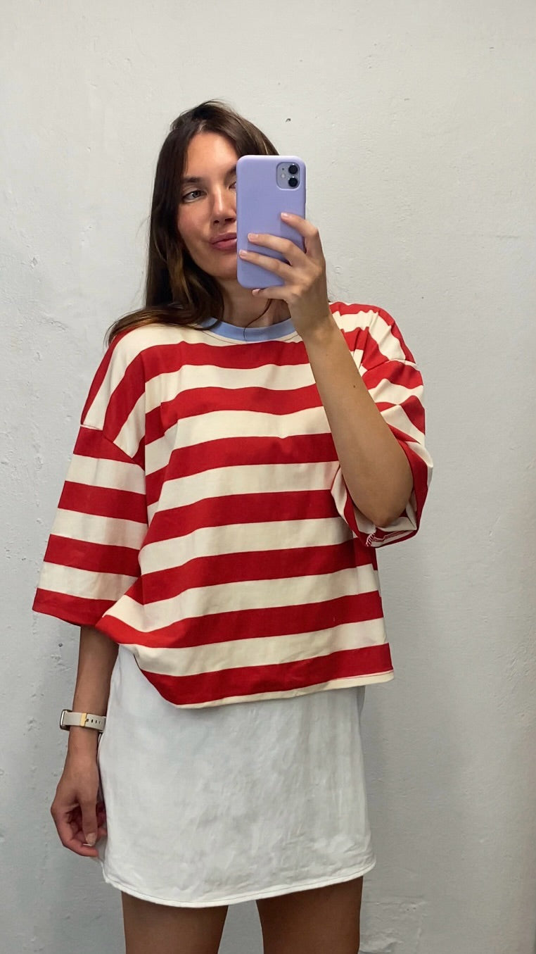 Tee oversize rayé