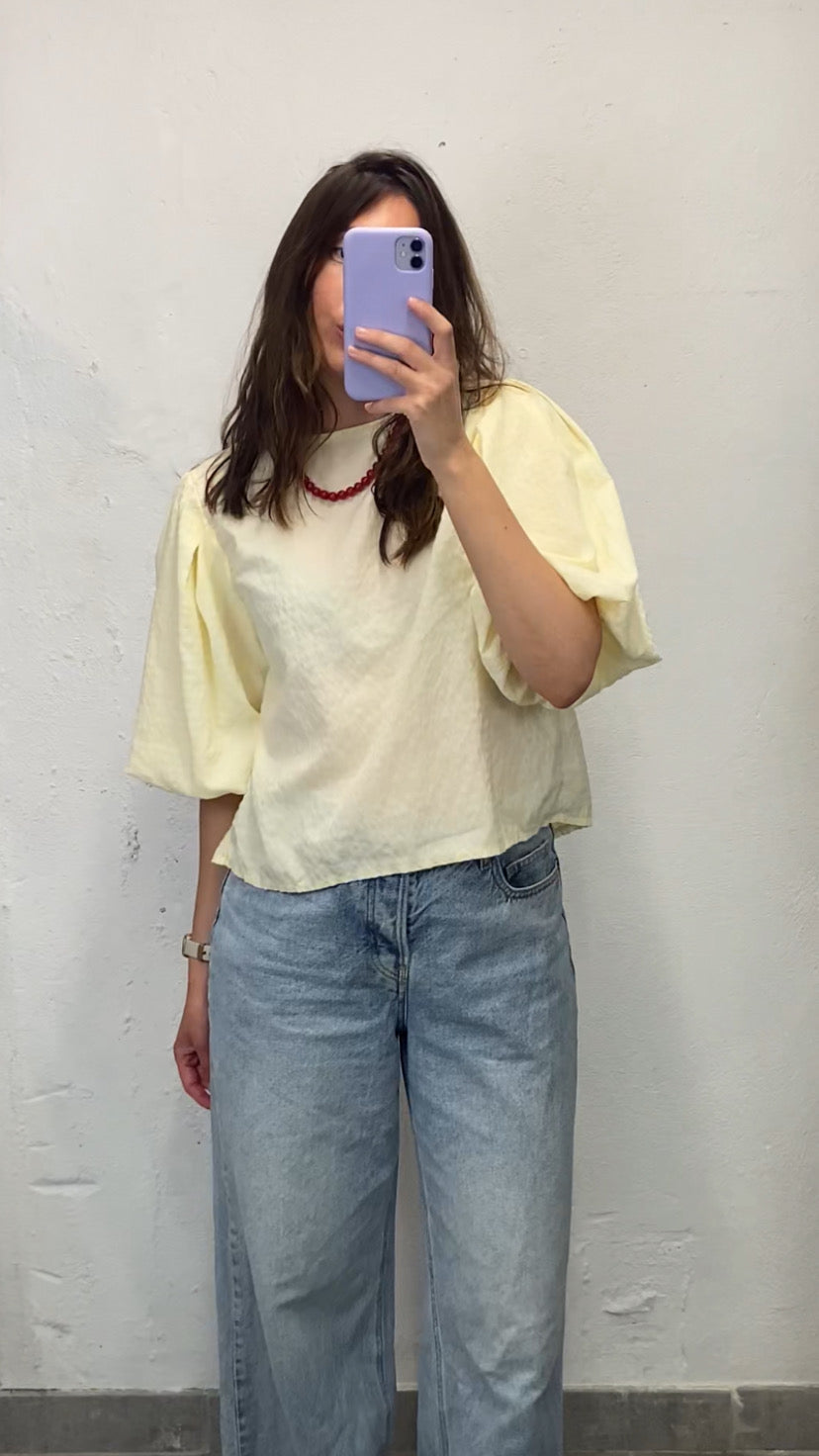 Blouse manches ballons jaune
