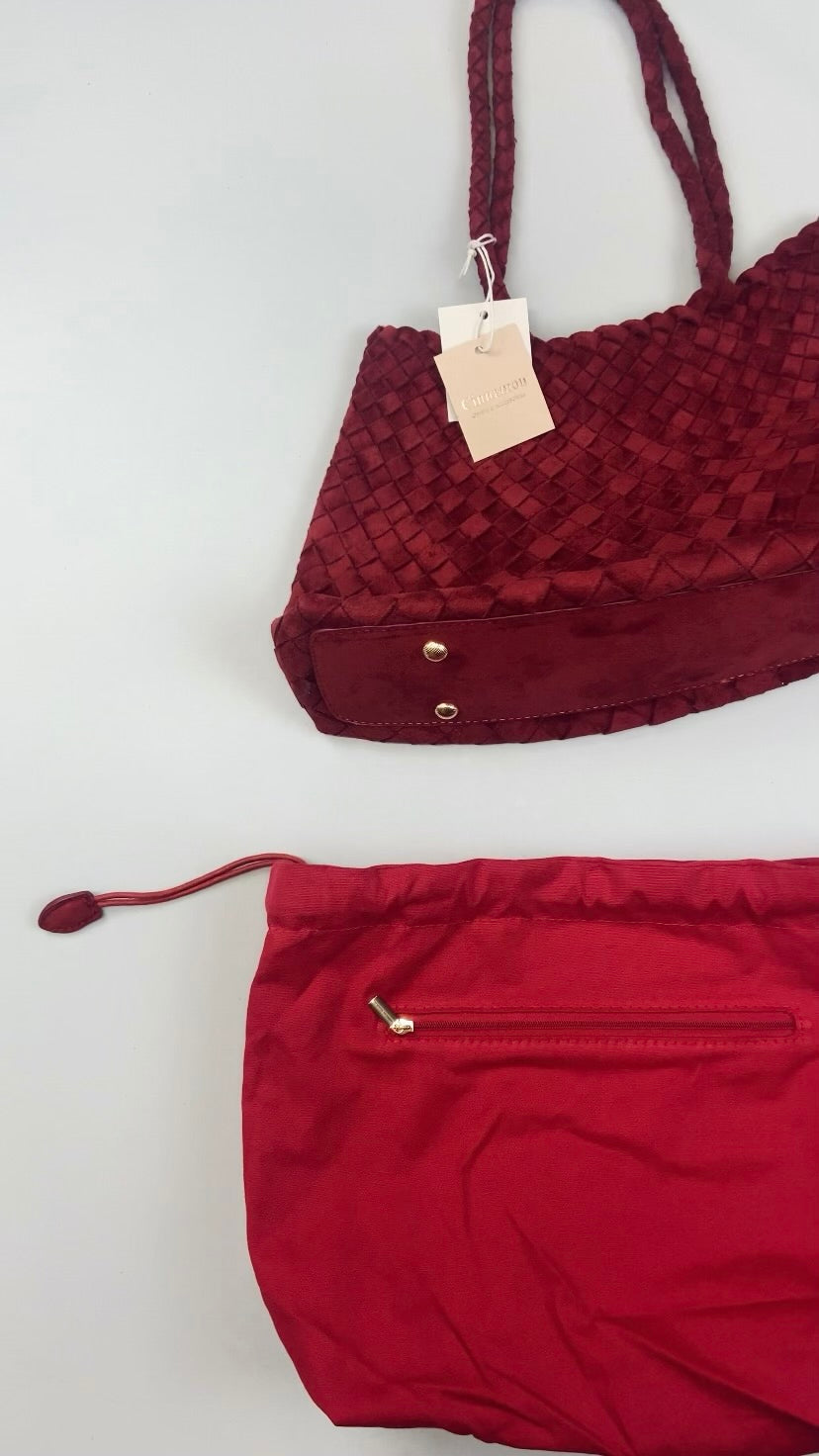 Sac tressé rouge
